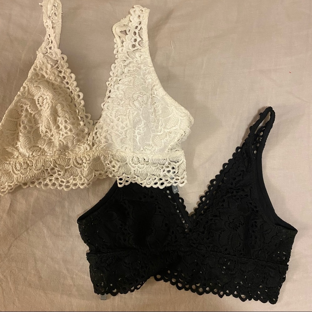 white and black bralette